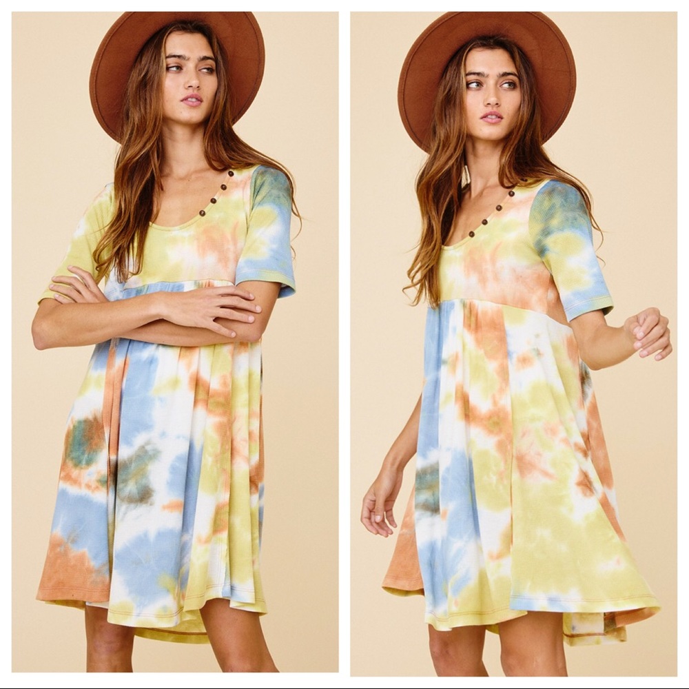 Gypsy Bohemian Tie Dye print dress - Picture 3 of 5